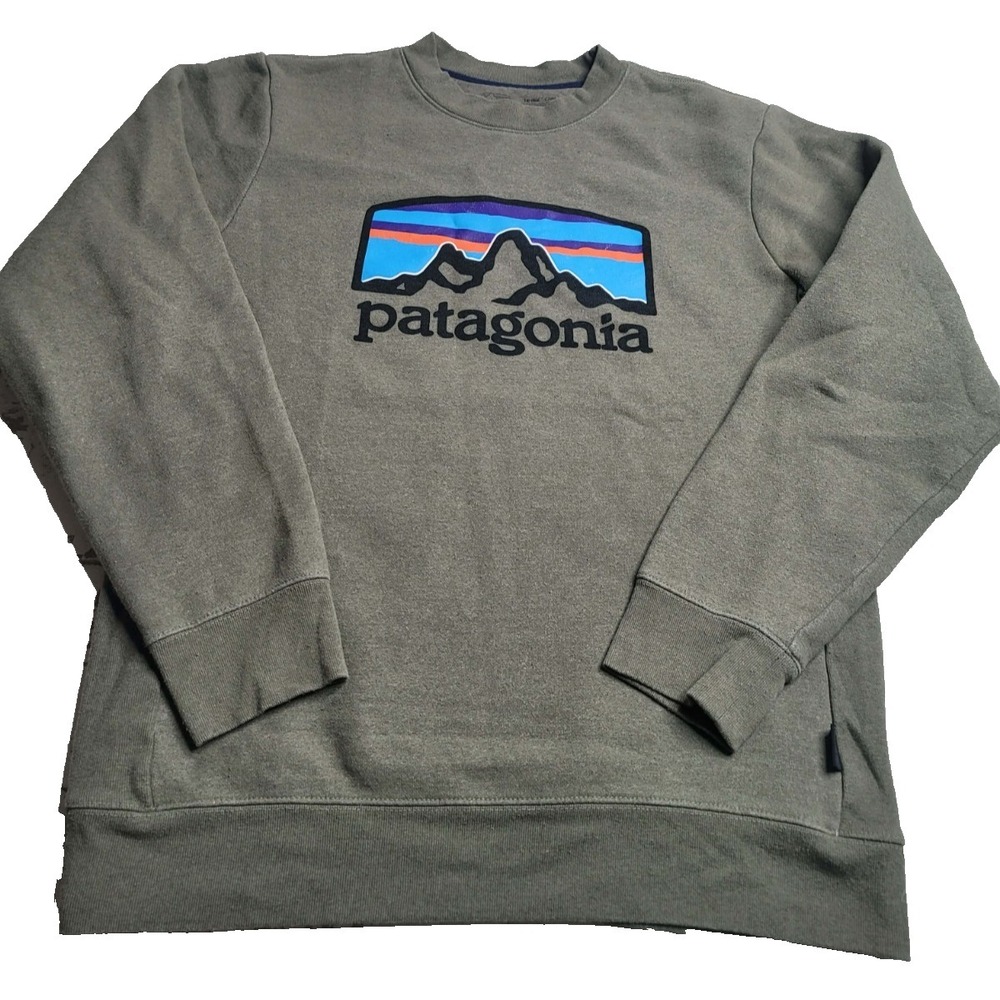 Patagonia Fitz Roy Horizons Uprisal Crew Sweatshirt Men's Size Small Green‎